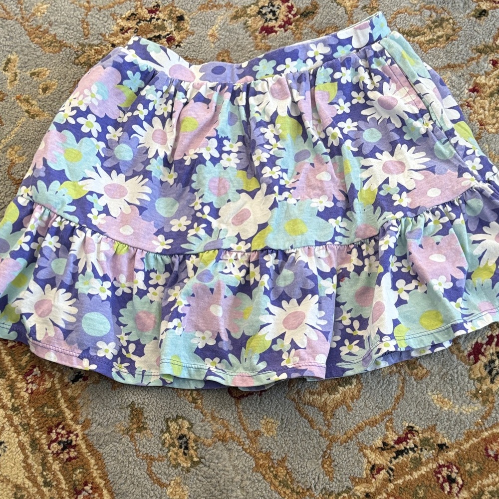 Lands' End Floral Skort in Purple and Pastel